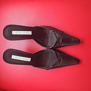 Womens MARIPE Slingback Heels. Black. Size 8.5.